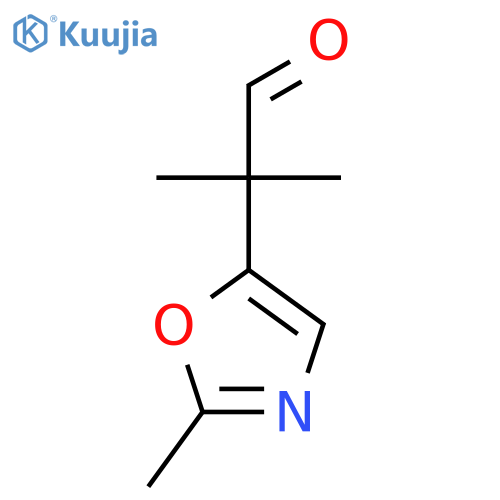 2-methyl-2-(2-methyl-1,3-oxazol-5-yl)propanal structure