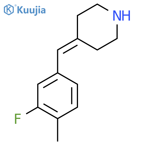 4-[(3-Fluoro-4-methylphenyl)methylidene]piperidine structure