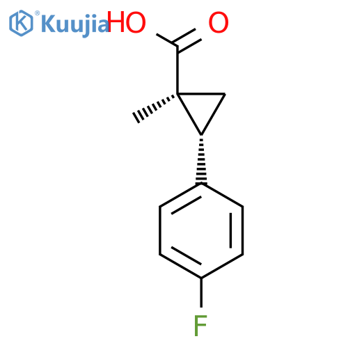 rac-(1R,2S)-2-(4-fluorophenyl)-1-methylcyclopropane-1-carboxylic acid structure