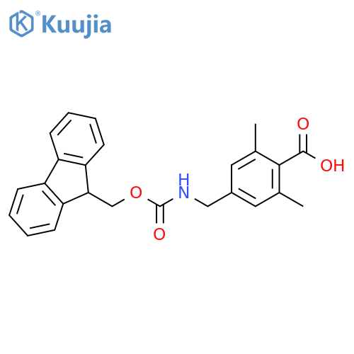 Benzoic acid, 4-[[[(9H-fluoren-9-ylmethoxy)carbonyl]amino]methyl]-2,6-dimethyl- structure