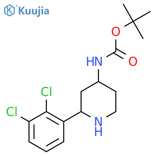 tert-butyl N-[2-(2,3-dichlorophenyl)piperidin-4-yl]carbamate structure