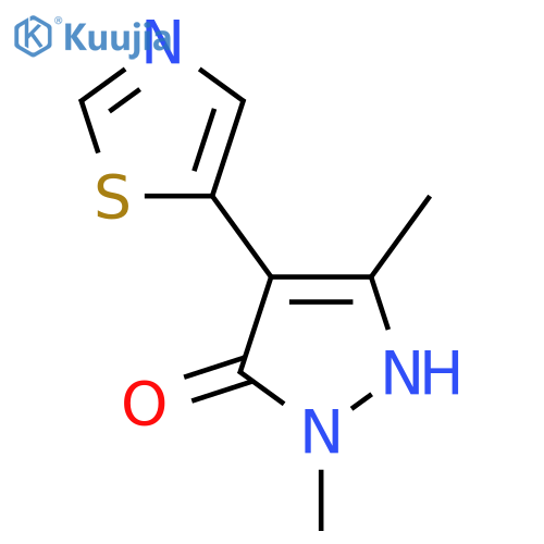 1,3-dimethyl-4-(1,3-thiazol-5-yl)-1H-pyrazol-5-ol structure