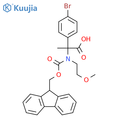 2-(4-bromophenyl)-2-({[(9H-fluoren-9-yl)methoxy]carbonyl}(2-methoxyethyl)amino)propanoic acid structure