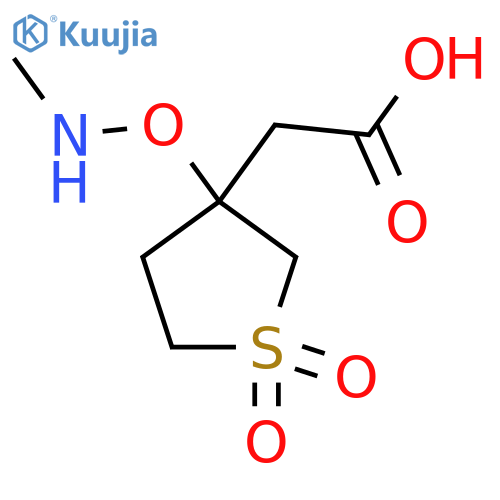 2-{3-[(Methylamino)oxy]-1,1-dioxo-1lambda6-thiolan-3-yl}acetic acid structure