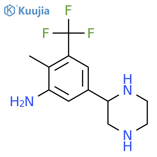 2-Methyl-5-(piperazin-2-yl)-3-(trifluoromethyl)aniline structure