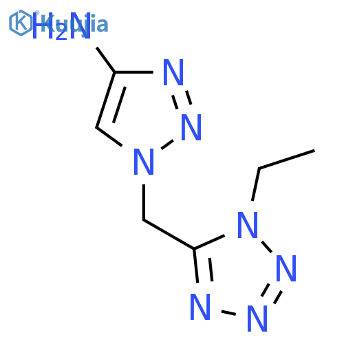 1-(1-ethyl-1H-1,2,3,4-tetrazol-5-yl)methyl-1H-1,2,3-triazol-4-amine structure