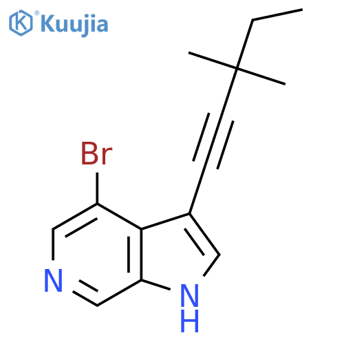 4-bromo-3-(3,3-dimethylpent-1-yn-1-yl)-1H-pyrrolo2,3-cpyridine structure