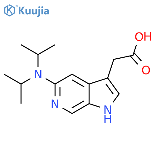 2-{5-[bis(propan-2-yl)amino]-1H-pyrrolo[2,3-c]pyridin-3-yl}acetic acid structure