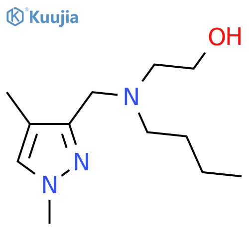 2-{butyl[(1,4-dimethyl-1H-pyrazol-3-yl)methyl]amino}ethan-1-ol structure