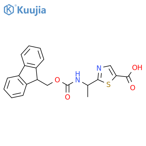 5-Thiazolecarboxylic acid, 2-[1-[[(9H-fluoren-9-ylmethoxy)carbonyl]amino]ethyl]- structure