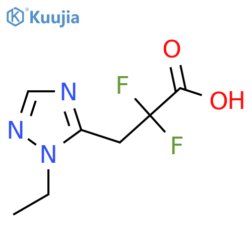 3-(1-ethyl-1H-1,2,4-triazol-5-yl)-2,2-difluoropropanoic acid structure