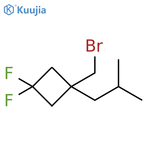Cyclobutane, 1-(bromomethyl)-3,3-difluoro-1-(2-methylpropyl)- structure