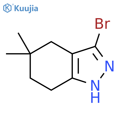 3-bromo-5,5-dimethyl-4,5,6,7-tetrahydro-2H-indazole structure
