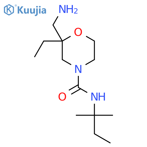 2-(aminomethyl)-2-ethyl-N-(2-methylbutan-2-yl)morpholine-4-carboxamide structure