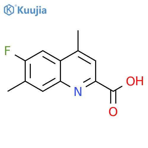 2-Quinolinecarboxylic acid, 6-fluoro-4,7-dimethyl- structure