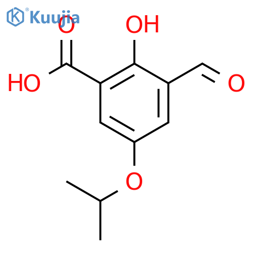 3-Formyl-2-hydroxy-5-(propan-2-yloxy)benzoic acid structure