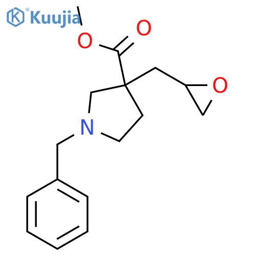 Methyl 1-benzyl-3-[(oxiran-2-yl)methyl]pyrrolidine-3-carboxylate structure