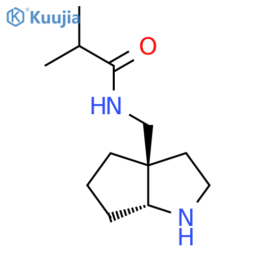 rac-N-{[(3aR,6aR)-octahydrocyclopenta[b]pyrrol-3a-yl]methyl}-2-methylpropanamide structure