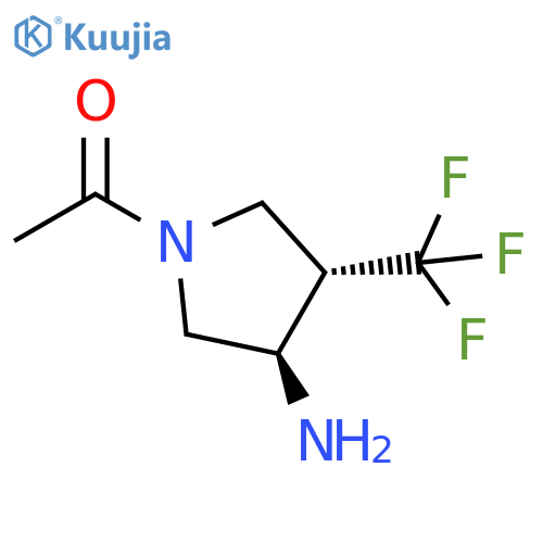 Ethanone, 1-[(3R,4S)-3-amino-4-(trifluoromethyl)-1-pyrrolidinyl]-, rel- structure