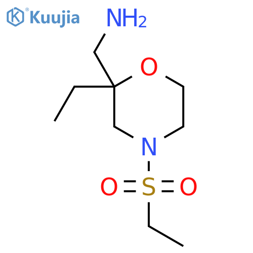 [4-(Ethanesulfonyl)-2-ethylmorpholin-2-yl]methanamine structure
