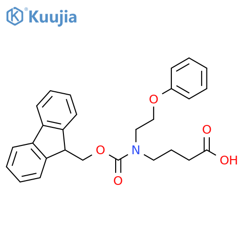 4-({(9H-fluoren-9-yl)methoxycarbonyl}(2-phenoxyethyl)amino)butanoic acid structure