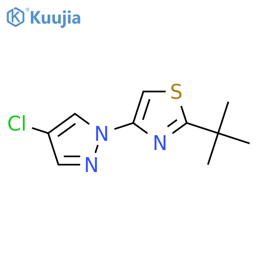 2-tert-butyl-4-(4-chloro-1H-pyrazol-1-yl)-1,3-thiazole structure