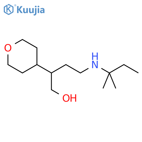 4-[(2-Methylbutan-2-yl)amino]-2-(oxan-4-yl)butan-1-ol structure