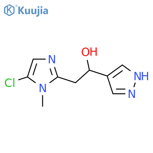 2-(5-chloro-1-methyl-1H-imidazol-2-yl)-1-(1H-pyrazol-4-yl)ethan-1-ol structure