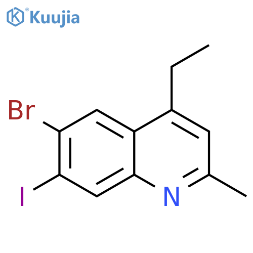 Quinoline, 6-bromo-4-ethyl-7-iodo-2-methyl- structure