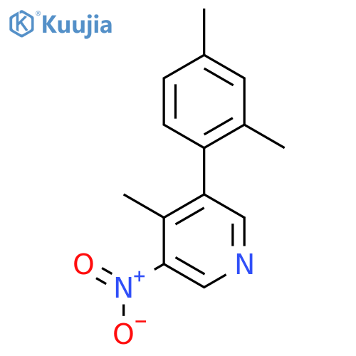 3-(2,4-Dimethylphenyl)-4-methyl-5-nitropyridine structure