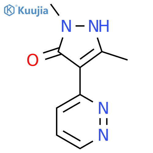 1,3-dimethyl-4-(pyridazin-3-yl)-1H-pyrazol-5-ol structure