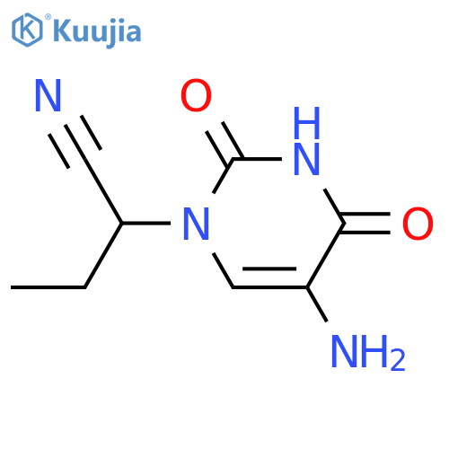 2-(5-amino-2,4-dioxo-1,2,3,4-tetrahydropyrimidin-1-yl)butanenitrile structure