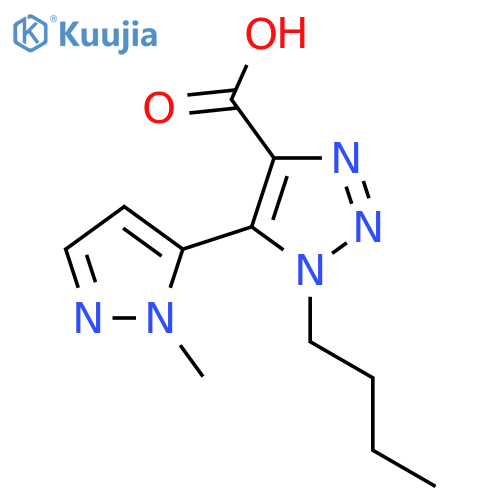 1-butyl-5-(1-methyl-1H-pyrazol-5-yl)-1H-1,2,3-triazole-4-carboxylic acid structure