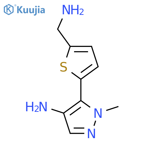 5-[5-(aminomethyl)thiophen-2-yl]-1-methyl-1H-pyrazol-4-amine structure