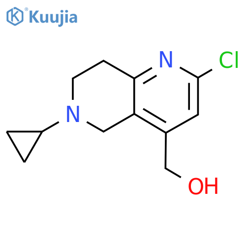 (2-chloro-6-cyclopropyl-5,6,7,8-tetrahydro-1,6-naphthyridin-4-yl)methanol structure