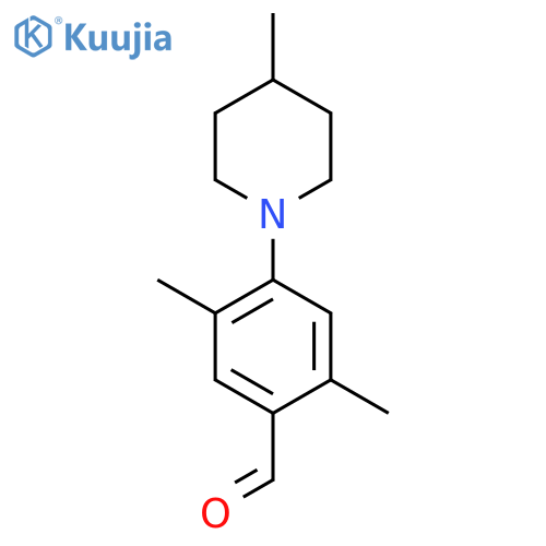 2,5-Dimethyl-4-(4-methylpiperidin-1-yl)benzaldehyde structure