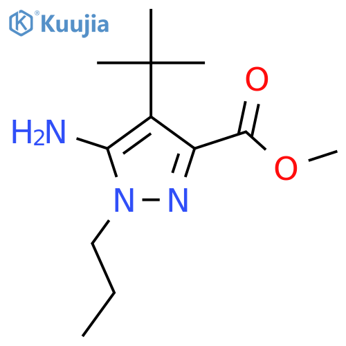 methyl 5-amino-4-tert-butyl-1-propyl-1H-pyrazole-3-carboxylate structure