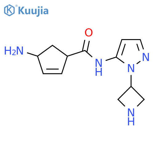 4-amino-N-1-(azetidin-3-yl)-1H-pyrazol-5-ylcyclopent-2-ene-1-carboxamide structure