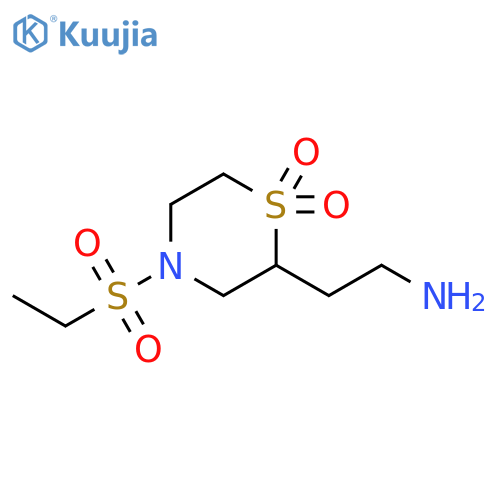 2-Thiomorpholineethanamine, 4-(ethylsulfonyl)-, 1,1-dioxide structure