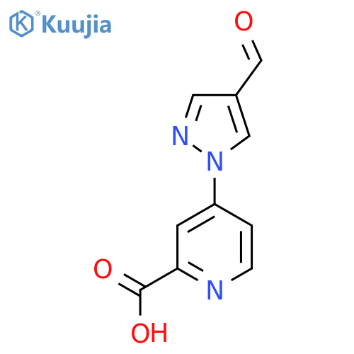 4-(4-formyl-1H-pyrazol-1-yl)pyridine-2-carboxylic acid structure