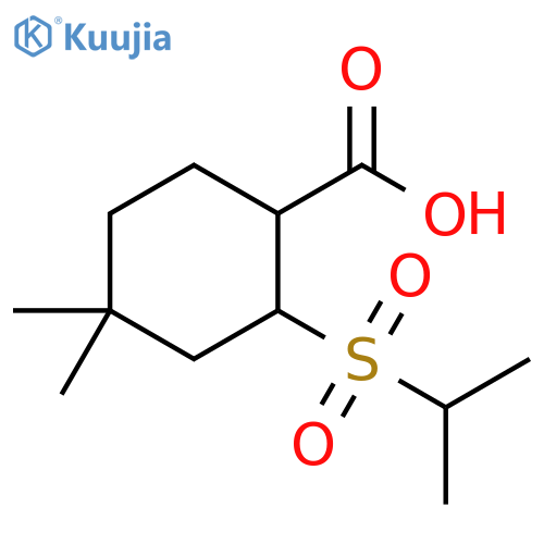 Cyclohexanecarboxylic acid, 4,4-dimethyl-2-[(1-methylethyl)sulfonyl]- structure