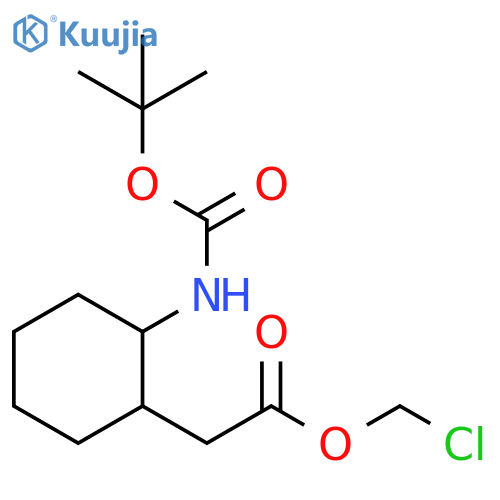 Cyclohexaneacetic acid, 2-[[(1,1-dimethylethoxy)carbonyl]amino]-, chloromethyl ester structure