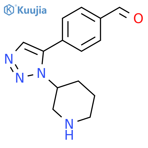 Benzaldehyde, 4-[1-(3-piperidinyl)-1H-1,2,3-triazol-5-yl]- structure