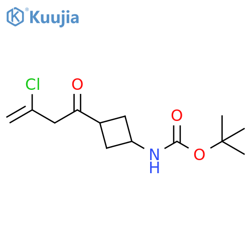 Carbamic acid, N-[3-(3-chloro-1-oxo-3-buten-1-yl)cyclobutyl]-, 1,1-dimethylethyl ester structure