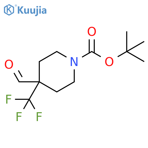 tert-butyl 4-formyl-4-(trifluoromethyl)piperidine-1-carboxylate structure
