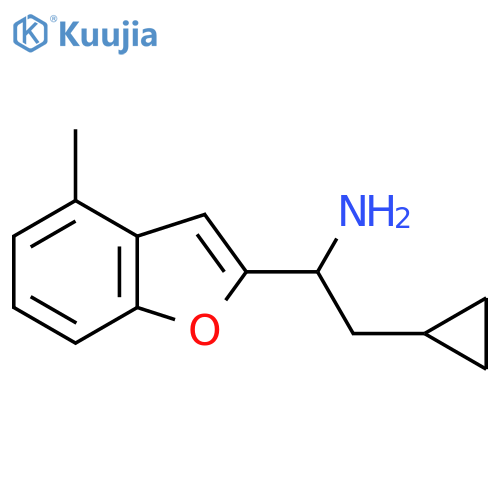 2-Cyclopropyl-1-(4-methyl-1-benzofuran-2-yl)ethan-1-amine structure