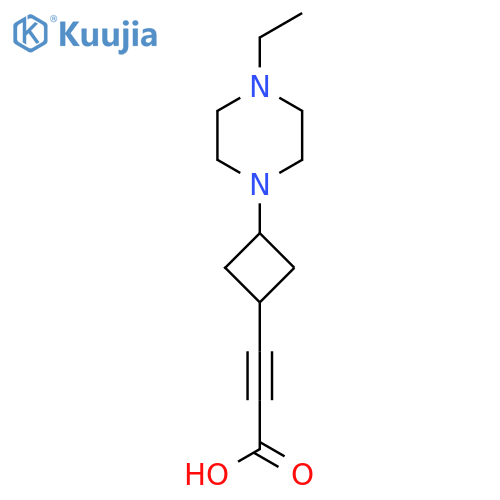 3-[3-(4-Ethylpiperazin-1-yl)cyclobutyl]prop-2-ynoic acid structure