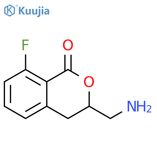 1H-2-Benzopyran-1-one, 3-(aminomethyl)-8-fluoro-3,4-dihydro- structure