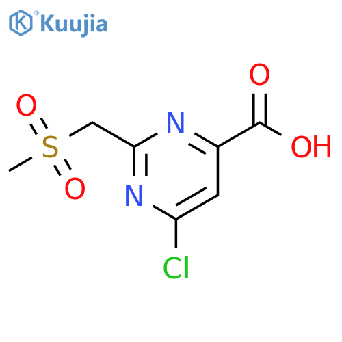 4-Pyrimidinecarboxylic acid, 6-chloro-2-[(methylsulfonyl)methyl]- structure