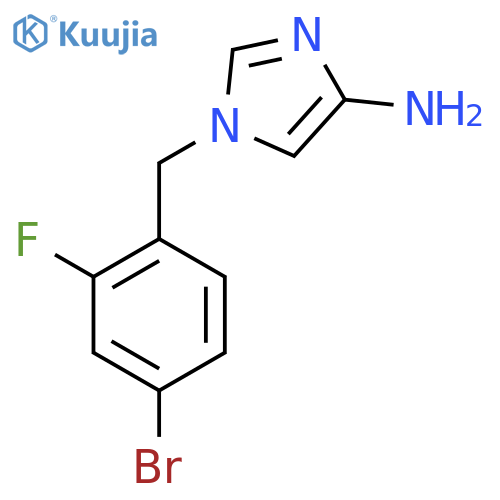 1-[(4-bromo-2-fluorophenyl)methyl]-1H-imidazol-4-amine structure